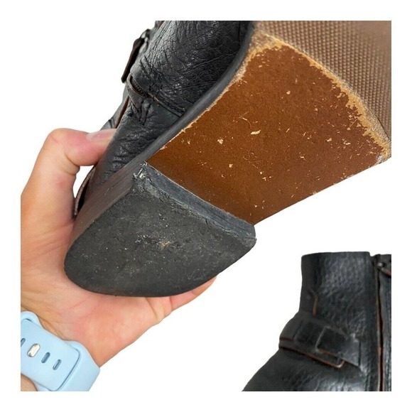 Tory Burch Women's Black Derby Mid Riding Boot Leather Round Toe Zip Closure8.5 - Picture 12 of 16